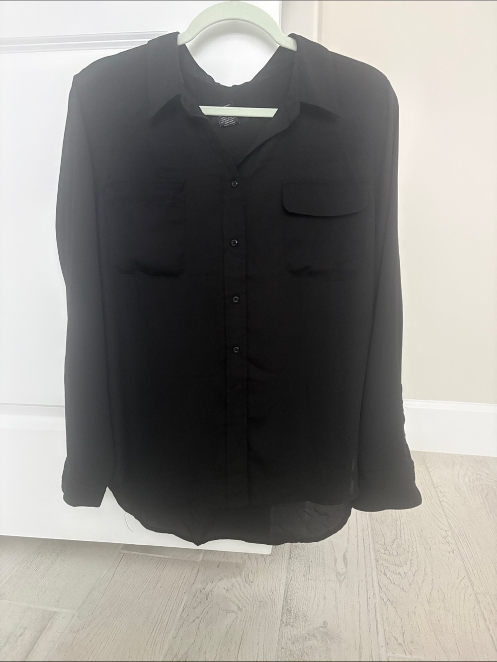Investments Black Long-Sleeve Button Down Shirt